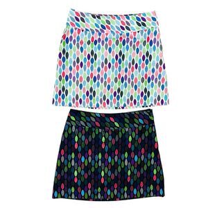Cutter & Buck DryTec Skort Skirt Multicolor Set/2 Pockets Side/Zip Sz 6